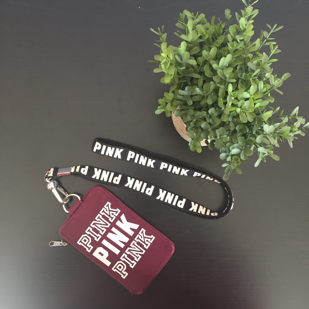 Victoria's Secret PINK Lanyard + Wallet Combo